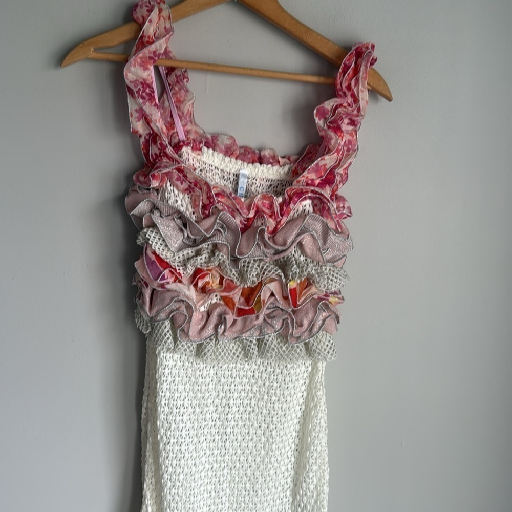 CHIO Long Knit Ruffle Dress in Print XS - Picture 3 of 12